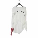 ショッピングdiesel ディーゼル DIESEL バックロゴ スウェットシャツ 袖スカーフ クロップド チェーン XS 白 ホワイト レディース