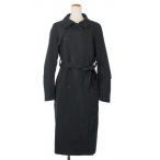 ショッピングイヴサンローラン イヴサンローラン YVES SAINT LAURENT 裏地パイソン ナイロン トレンチコート FR36 黒 ブラック レディース