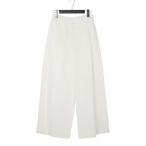ショッピングセリーヌ セリーヌ CELINE フィービー期 タック ワイドパンツ スラックス 34 白 ホワイト レディース