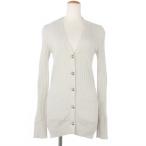 マークバイマークジェイコブス MARC by MARC JACOBS リブ ニット グリッター カーディガン ラメ メタルボタン S ライトグレー レディース