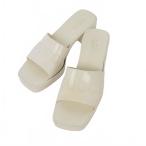 グッチ GUCCI ヒールサンダル ラバー シューズ 白 ホワイト レディース