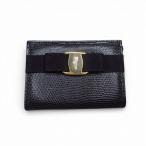 サルヴァトーレフェラガモ Salvatore Ferragamo 美品 ヴァラリボン ポーチ 223057 ブラック k375010 レディース