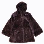 フーデット シェアードミンク コート ジャケット 毛皮 ファー 裏地総柄 ダークブラウン 0121 レディース