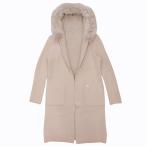 ルネ Rene フォックスファー カシミヤ リバーシブル フーデット ニットコート ダブルフェイス 羽織り 毛皮 ジャケット ロング ベージュ ピ