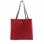 ケイトスペード KATE SPADE チェリーラージポーチ付リバーシブルトートバッグ さくらんぼ チェリー 総柄 赤 白 レッド ホワイト
