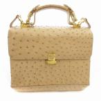 ゲラルディーニ GHERARDINI 美品 ハンドバッグ ショルダーバック オーストリッチ 2WAY ベージュ /AE レディース