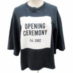  открытие церемония OPENING CEREMONY спортивная фуфайка футболка Logo принт большой размер 7 минут рукав S темно-синий оттенок черного 