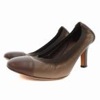 ブルーノマリ BRUNO MAGLI バレエ パンプス ヒール レザー 切替 ステッチ 37 23.5cm 茶 ブラウン /FT レディース