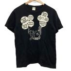 DENIM DUNGAREE デニム＆ダンガリー ディズニーコラボ Tシャツ カットソー プリント プーさん 黒 ブラック 02 約M レディース