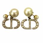 クリスチャンディオール Christian Dior トライバル ピアス レジンパール CDロゴ ゴールド×ホワイト ☆AA★ レディース