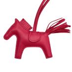 ショッピングエルメス エルメス HERMES 美品 ロデオ PM バッグチャーム キーホルダー ストラップ ローズメキシコ アニューミロ 馬 Y刻印 2020 レディース