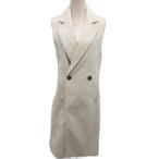 ザラ ZARA 美品 ベスト ジレ ロング丈 コート ノースリーブ XS グレーベージュ 3046/286/710 レディース