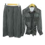  Leilian Leilian выставить рубашка юбка полоса длинный рукав колено длина 11 чёрный белый черный белый 0924 #YHS4 женский 