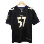  Nike NIKE NFL RAVENS MOSLEY #57 американский футбол одежда игра рубашка футболка cut and sewn короткий рукав L чёрный черный фиолетовый 