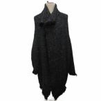 アンテプリマ ANTEPRIMA 美品 ニットカーディガン ニットコート ロング丈 ローゲージ モヘア混 42 黒 ブラック グレー NK 10F 08 004