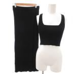 ショッピングzara ザラ ZARA セットアップ タンクトップ ロングスカート S 黒 ブラック リブニット /YJ ■MET2 レディース