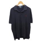 ポロ ラルフローレン POLO RALPH LAUREN ポロシャツ 半袖 ポニー刺繍 オーバーサイズ XL 紺 ネイビー ■MET2 メンズ