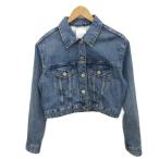 ザラ ZARA デニムジャケット Gジャン クロップド 短丈 XS インディゴ 5252/027/400 レディース