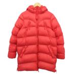 ハンター HUNTER ダウンコート ジャケット フーディー ナイロン ミドル丈 赤 レッド S レディース