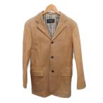 バーバリー ロンドン BURBERRY LONDON テーラードジャケット ブレザー ノバチェック ラムレザー 羊革 3B ベージュ M メンズ