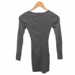 ショッピングzara ザラ ZARA ニットワンピース 長袖 ひざ丈 S グレー レディース