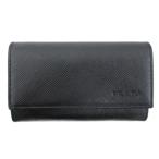 未使用品 プラダ PRADA サフィアーノ キーケース 6連 レザー ブランド押印 黒 ブラック ☆AA★ メンズ レディース