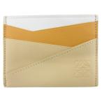 ロエベ LOEWE 美品 パズル プレーン カードホルダー カードケース 定期入れ クラシックカーフ レザー 皮革 ベージュ オレンジ ☆AA★