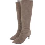 ダイアナ DIANA ロングブーツ スエード ポインテッドトゥ ローヒール ピンヒール 22cm 茶 ブラウン ■TC レディース