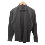 ショッピングプラダ プラダ PRADA シャツ ドレスシャツ 長袖 ストレッチ素材 グレー 約S ■IBO90 メンズ