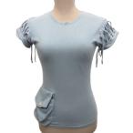 ショッピングdior クリスチャンディオール Christian Dior Tシャツ カットソー レースアップ デザイン 青 ブルー 36 ■IBO91 レディース