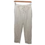 ショッピングMIUMIU ミュウミュウ miumiu スラックス パンツ ストレート ボタンフライ 38 アイボリー MP778 レディース