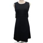 プラダ PRADA 2010年製 ワンピース ノースリーブ ミモレ ロング 38 ダークネイビー P390GL