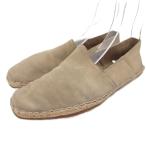  Gucci GUCCI эспадрильи туфли без застежки Loafer Flat замша кожа 41 26cm бежевый #IBO91 мужской 