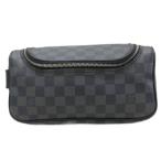  Louis Vuitton LOUIS VUITTON N47625to трещина сумка Damier gla Fit клатч ручная сумочка общий рисунок чёрный черный серый 