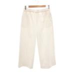  Untitled UNTITLED широкий брюки 2 белый белый Capri длина талия резина linen./NU #IBO101 женский 