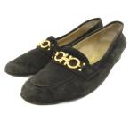  Salvatore Ferragamo Salvatore Ferragamo gun chi-ni пряжка Loafer замша 6.5 чёрный черный /JS #IBO101 женский 