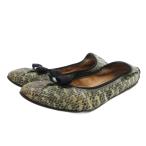  Salvatore Ferragamo Salvatore Ferragamovala балетки Flat лента питон type вдавлено . кожа 7 зеленый зеленый /FF #IBO10