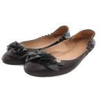  Tory Burch TORY BURCH плоская обувь балетки . земля цветок узор 6.5 чёрный черный /SX #IBO103 женский 