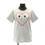 ショッピングコムデギャルソン プレイコムデギャルソン PLAY COMME des GARCONS ハートプリント Tシャツ カットソー 半袖 プルオーバー クルーネック L