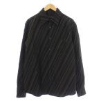 ルイヴィトン LOUIS VUITTON ジャガード シャツ 長袖 ストライプ LVロゴ M カーキ ネイビー 紺 /KH ■ST メンズ