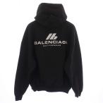 ショッピングバレンシアガ バレンシアガ BALENCIAGA 24AW Large fit hoodie プルオーバーパーカー スウェット 長袖 ロゴ 1 S 黒 ブラック 739024