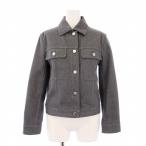 エルメス HERMES 22AW デニムジャケット ジージャン Gジャン セリエボタン 36 グレー 2H0256DT /KH ■KH レディース