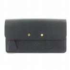 ルイヴィトン LOUIS VUITTON モノグラムアンプラント ポルトフォイユ ポンヌフ 長財布 ロングウォレット 二つ折り レザー 紺 M62127