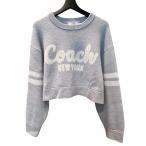 ショッピングコーチ コーチ COACH ロゴジャガード コットンウールカシミヤ クロップド ニットセーター M ブルーグレー CN488 ☆AA★ レディース