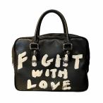 コムデギャルソン COMME des GARCONS GIRL メッセージ ペイント レザー トートバッグ ハンドバッグ 黒 ブラック NZ-K201 レディース