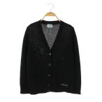 プラダ PRADA P25I56 ウールカシミヤ Vネックカーディガン ニット 42 黒 /MI ■OS レディース