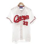  Mizuno MIZUNO прекрасный товар Hiroshima Toyo Carp KIKUCHI 33 форма вышивка короткий рукав L белый белый /AE мужской 