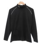  Under Armor UNDER ARMOUR спорт одежда внутренний cut and sewn длинный рукав Logo принт с высоким воротником чёрный черный /JS мужской 