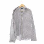 バレンシアガ BALENCIAGA 663034 ストライプ アシンメトリーシャツ UNIFIT XXS ネイビー ホワイト /ES ■OS ■SH メンズ