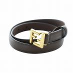 ショッピングフェンディ フェンディ FENDI FF BELT ベルト レザー ズッカ ロゴ バックル ゴールド金具 65/26 茶 ブラウン ■GY17 /MQ ■OH